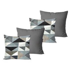 KIT c4 ALMOFADAS COM ENCHIMENTO PARA SALA QUARTO OU SOFÁ 45X45cm - GEO CINZAcCINZA