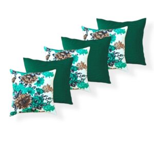 KIT 6 ALMOFADAS LUXO cENCHIMENTO p QUARTO SALA SOFÁ DECORAÇÃO PRONTA - FLORAL VERDEcVERDE