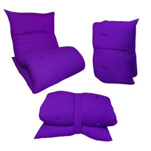 Almofada Futon Dobrável 170x60x9cm Colchonete Multiuso Chão Pallets Sofá Visita Meditação Macia - Roxo