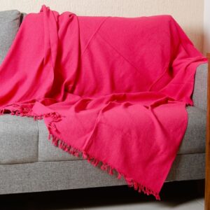 Manta 3,00M x 1,80M Sofá King Grande Grossa Decoração Sala Protetora Decorativa Colcha Coberta - Rosa Pink (3,00M x 1,80M)