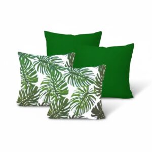 KIT c4 ALMOFADAS COM ENCHIMENTO PARA SALA QUARTO OU SOFÁ 45X45cm - COSTELA VERDEcVERDE