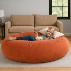 Puff Gigante Premium Suede Varias Cores 1.50x30 Diâmetro Sem Enchimento Lançamento - TERRACOTA