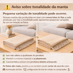 Manta 3,00M x 1,80M Sofá King Grande Grossa Decoração Sala Protetora Decorativa Colcha Coberta