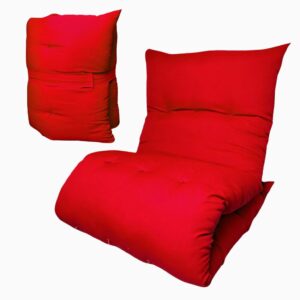 Almofada Futon Dobrável 170x60x9cm Colchonete Multiuso Chão Pallets Sofá Visita Meditação Macia - Vermelho