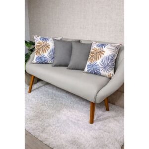 KIT c4 ALMOFADAS COM ENCHIMENTO PARA SALA QUARTO OU SOFÁ 45X45cm - COSTELA AZULcCINZA