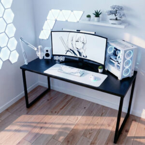 Mesa Escrivaninha Industrial Diretor Ferro E Madeira 1,20m Gamer Pinterest - Preto
