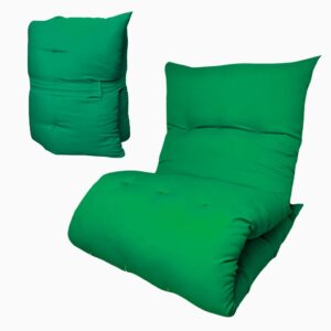 Almofada Futon Dobrável 170x60x9cm Colchonete Multiuso Chão Pallets Sofá Visita Meditação Macia - Verde Bandeira