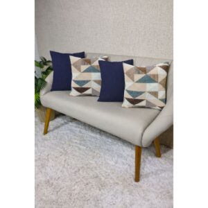 KIT c4 ALMOFADAS COM ENCHIMENTO PARA SALA QUARTO OU SOFÁ 45X45cm - GEO TABACOcAZUL