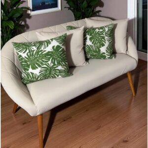 KIT c4 ALMOFADAS COM ENCHIMENTO PARA SALA QUARTO OU SOFÁ 45X45cm - COSTELA VERDEcPALHA