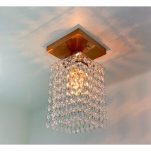 LUSTRE PLAFON CRISTAL ACRÍLICO PRATIC QUADRADO COBRE ESCOVADO LINDO PROMOÇÃO IMPERDÍVEL