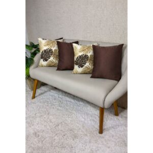 KIT c4 ALMOFADAS COM ENCHIMENTO PARA SALA QUARTO OU SOFÁ 45X45cm - COSTELA AVELÃcTABACO
