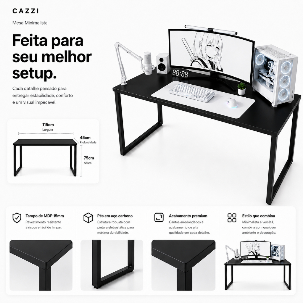 Mesa Escrivaninha Industrial Diretor Ferro E Madeira 1,20m Gamer Pinterest