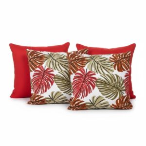 KIT c4 ALMOFADAS COM ENCHIMENTO PARA SALA QUARTO OU SOFÁ 45X45cm - COSTELA VERMELHAcVERMELHO