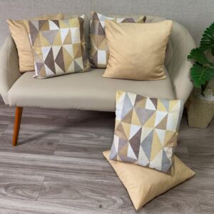 KIT 6 ALMOFADAS LUXO cENCHIMENTO p QUARTO SALA SOFÁ DECORAÇÃO PRONTA - GEO TABACOcPALHA