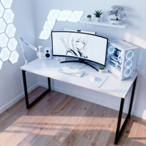 Mesa Escrivaninha Industrial Diretor Ferro E Madeira 1,20m Gamer Pinterest - Branco