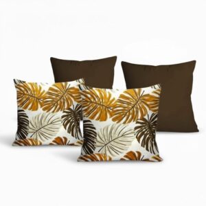 KIT c4 ALMOFADAS COM ENCHIMENTO PARA SALA QUARTO OU SOFÁ 45X45cm - COSTELA14cTABACO