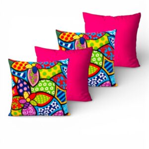 KIT c4 ALMOFADAS COM ENCHIMENTO PARA SALA QUARTO OU SOFÁ 45X45cm - ROMEROcPINK