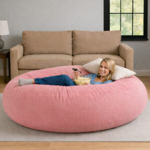 Puff Gigante Premium Suede Varias Cores 1.50x30 Diâmetro Sem Enchimento Lançamento - ROSÉ