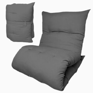 Almofada Futon Dobrável 170x60x9cm Colchonete Multiuso Chão Pallets Sofá Visita Meditação Macia - CInza Escuro
