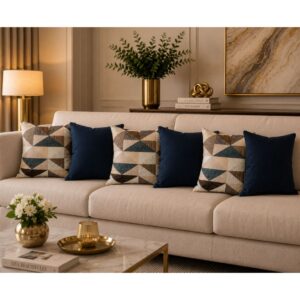 KIT 6 ALMOFADAS LUXO cENCHIMENTO p QUARTO SALA SOFÁ DECORAÇÃO PRONTA - GEO TABACOcAZUL