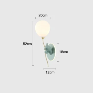 Lâmpada de Parede Urso Balão Decorativa para Quarto Infantil - Verde B Direita