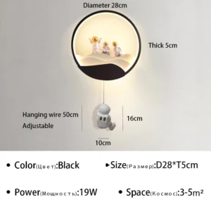 Luminária de Parede LED Moderna para Quarto Infantil e Decoração