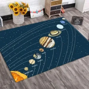 Tapete Sistema Solar Antiderrapante para Sala e Quarto Infantil - Cor 7, 40x60cm