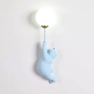 Lâmpada de Parede Infantil Urso Minimalista em Resina