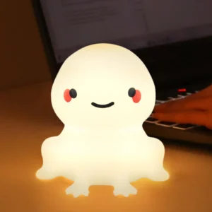 Luz Noturna de Silicone em Formato de Unicórnio - Recarregável USB - Rosa Vermelha