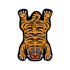Tapete Infantil em Forma de Tigre Antiderrapante para Sala e Quarto - Cor FLR-3, 80x120cm (31x47 polegadas)