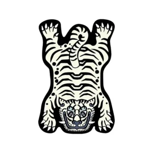 Tapete Infantil em Forma de Tigre Antiderrapante para Sala e Quarto - Cor FLR-2, 80x120cm (31x47 polegadas)