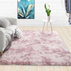 Tapete de Veludo Luxuoso Antiderrapante para Quarto e Sala - ROSA, 120X200CM
