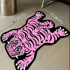 Tapete Infantil em Forma de Tigre Antiderrapante para Sala e Quarto - Cor FLR-1, 100x150cm (40x59 polegadas)
