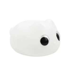 Lâmpada 3D de Gato com Controle de Toque - Luz Noturna Recarregável - Olhos Brancos, Tamanho Único