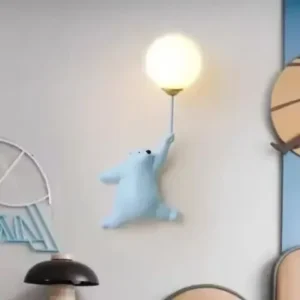 Lâmpada de Parede Infantil Urso Minimalista em Resina