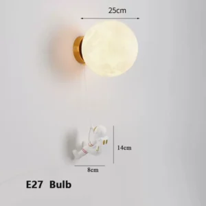 Luminária de Parede Astronauta Criativa para Quarto Infantil - Branco frio (5500-7000K)