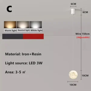 Cabeceira Minimalista com Luzes Pendentes para Quarto Infantil