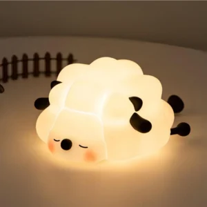 Luz Noturna Recarregável em Forma de Ovelha para Decoração Infantil