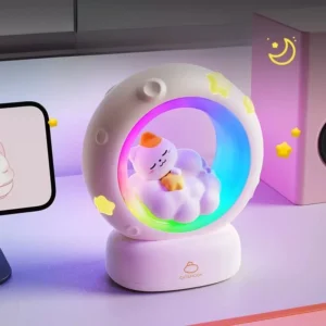 Luz Noturna LED Coelho Recarregável para Decoração do Quarto - RGB Cat