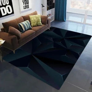 Tapete Geométrico 3D com Luzes de Néon para Decoração de Ambientes - Modelo D, 80cm x 120cm