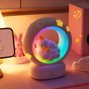 Luz Noturna LED Coelho Recarregável para Decoração do Quarto