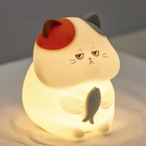 Luz Noturna de Gato Recarregável com Temporizador - Decoração Charmosa