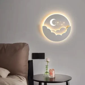 Lâmpada de Parede LED Nuvem Estrelas Lua para Quarto Infantil