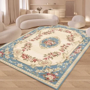 Tapete Floral Antiderrapante Lavável para Sala e Quarto - Estilo Moderno