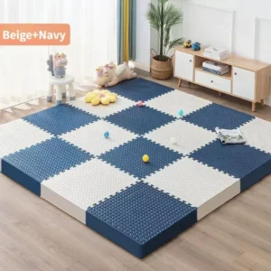 Tapete de Jogo em EVA para Crianças - 16 Peças 30x30cm - Azul e Branco, 16 Peças