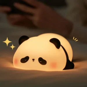 Luz Noturna Panda de Silicone com Sensor de Toque - Decoração Infantil