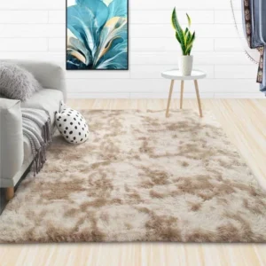 Tapete de Veludo Luxuoso Antiderrapante para Quarto e Sala - Amarelo, 100x160cm