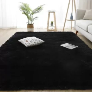 Tapete de Pelúcia Grande Vikama para Sala e Quarto - Estilo Nórdico - Cinza Claro, 160x230cm
