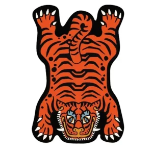 Tapete Infantil em Forma de Tigre Antiderrapante para Sala e Quarto - Cor FLR-5, 80x160cm (31x63 polegadas)