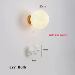 Luminária de Parede Astronauta Criativa para Quarto Infantil - Branco frio (5500-7000K)